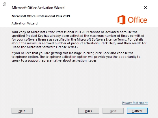 Activate Office 2019 by Phone
