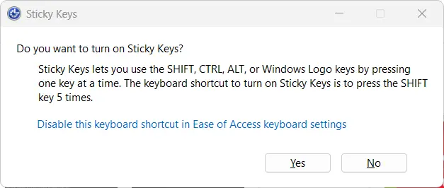 disable sticky keys